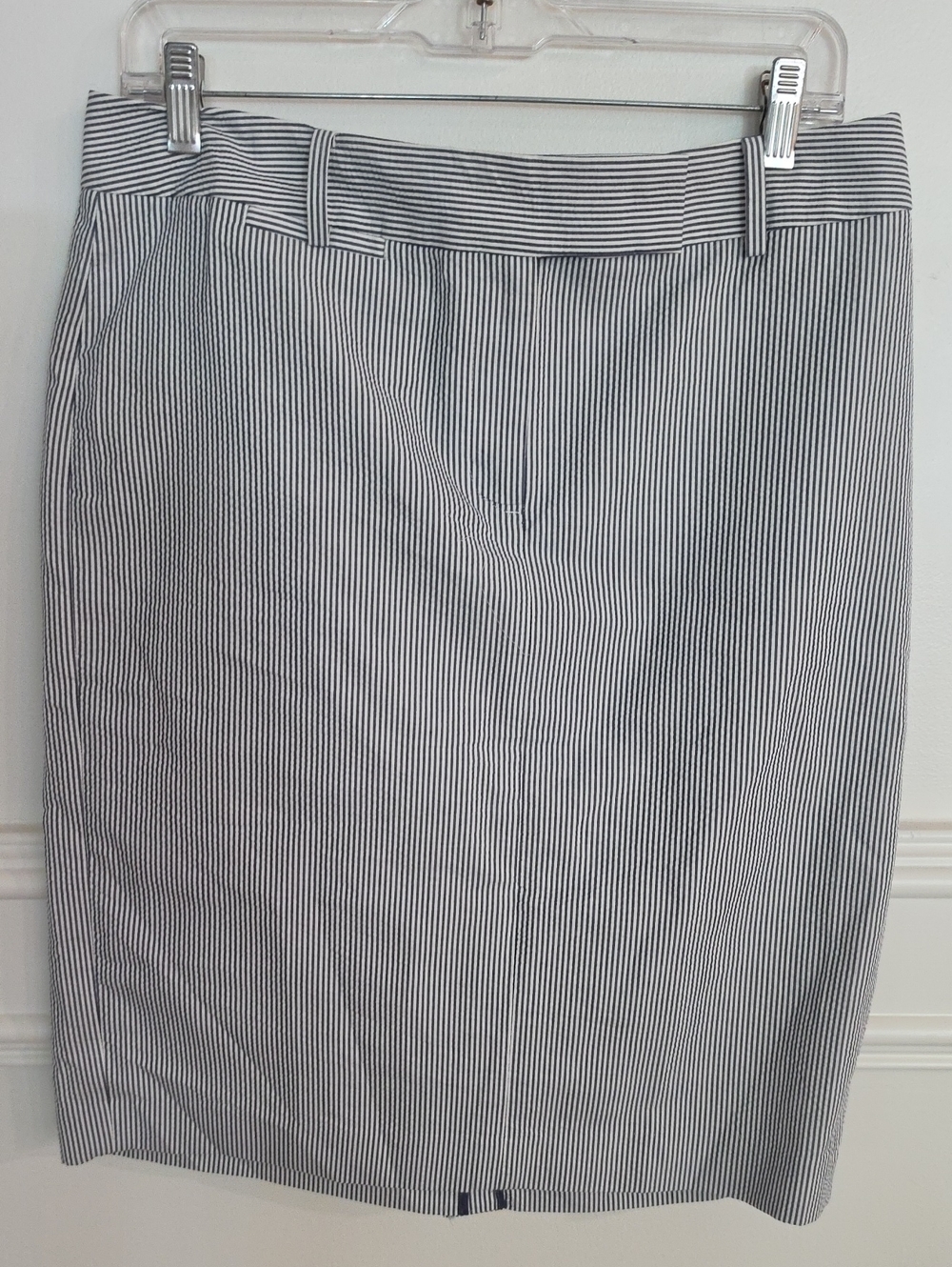 Talbots Navy and White Pinstripe Pencil Skirt